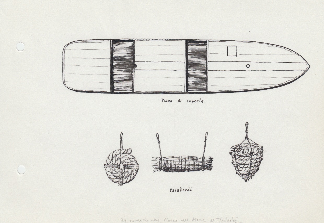 411 Piano di coperta - parabordi- da modello del Museo del Mare di Trieste